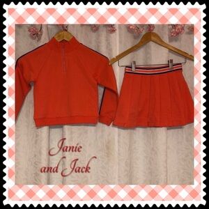 🍑Janie and Jack orange girls SET Size 6 New ..